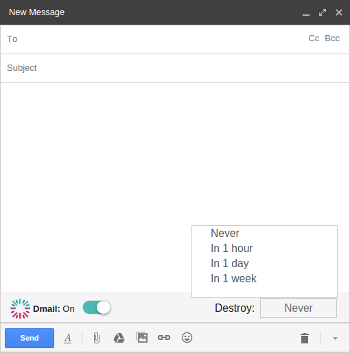 New Dmail message on top of GMail